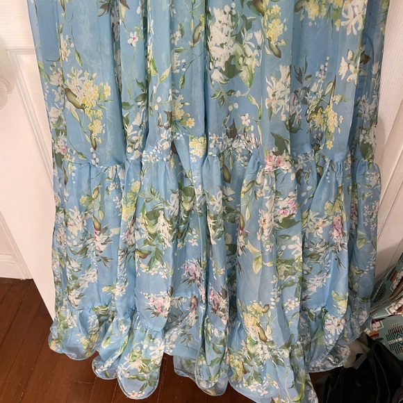 MacDuggal size 0 blue Floral Gown - Picture 3 of 7